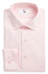 Lorenzo Uomo Trim Fit Pink Cotton Herringbone Dress Shirt