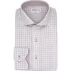 Lorenzo Uomo Trim Fit Plaid Cotton Oxford Cloth Dress Shirt In White/ Orange/ Blue