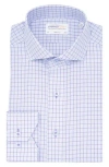 Lorenzo Uomo Trim Fit Small Windowpane Cotton Oxford Dress Shirt In Light Blue