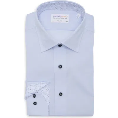 Lorenzo Uomo Trim Fit Solid Stretch Cotton Dress Shirt (regular, Big & Tall) In Light Blue