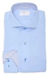 Lorenzo Uomo Trim Fit Stretch Cotton Dress Shirt In Light Blue