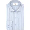 Lorenzo Uomo Trim Fit Stripe Dress Shirt In White/light Blue