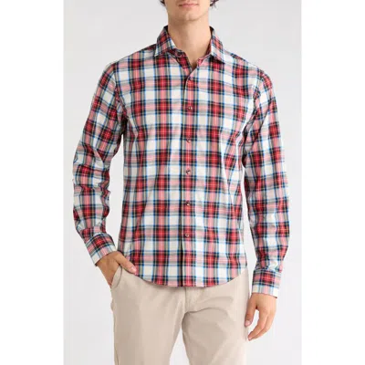 Lorenzo Uomo Trim Fit Tartan Check Dress Shirt In Red