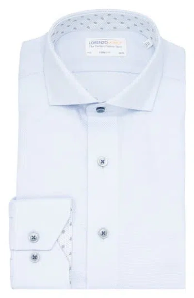 Lorenzo Uomo Trim Fit Textured Cotton Dress Shirt In Blue