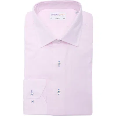 Lorenzo Uomo Trim Fit Textured Cotton Dress Shirt In Pink