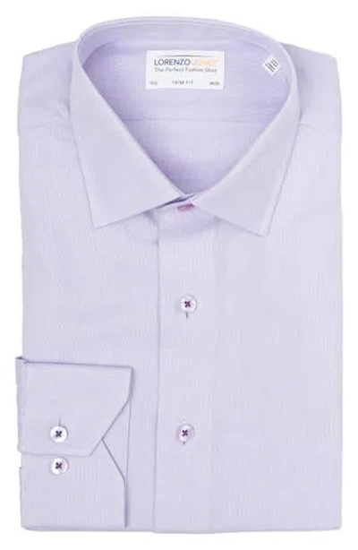 Lorenzo Uomo Trim Fit Textured Cotton Dress Shirt In Pink