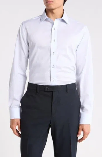 Lorenzo Uomo Trim Fit Textured Cotton Dress Shirt In Blue