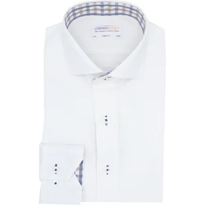Lorenzo Uomo Trim Fit Cotton Dress Shirt In White