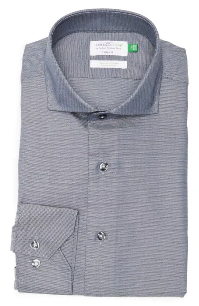 Lorenzo Uomo Trim Fit Textured Dress Shirt In Gray