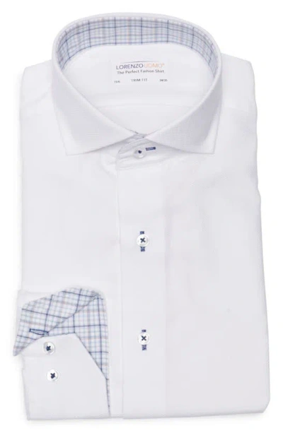 Lorenzo Uomo Trim Fit Textured Dress Shirt In White