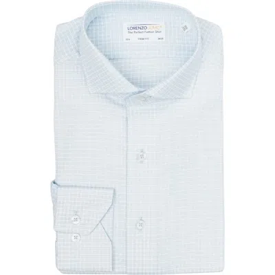 Lorenzo Uomo Trim Fit Tonal Check Stretch Dress Shirt In Blue