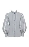 Loretta Caponi Anastasia Pinstripe Cotton Top