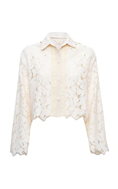 Loretta Caponi Assia Lace Macrame Top