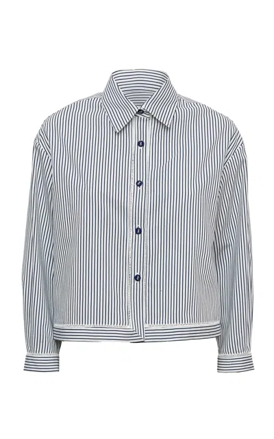 Loretta Caponi Assia Pinstripe Cotton Top