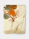 Loretta Caponi Autumn Hand-embroidered Wool Blanket  Abask Luxury Gift