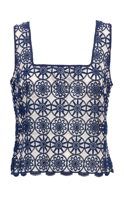 Loretta Caponi Ava Macrame Cotton Top