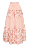Loretta Caponi Bibi Embroidered Cotton Skirt