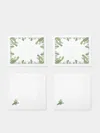 Loretta Caponi Cactus Hand-embroidered Linen Placemats And Napkins (set Of 2)  Abask Gift Set