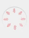 Loretta Caponi Coral Hand-embroidered Linen Round Tablecloth (86.5in/2.2m)