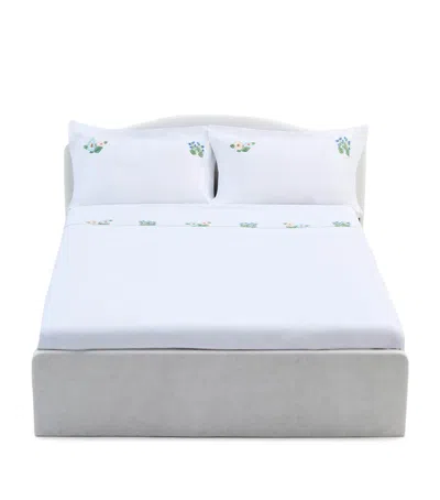 Loretta Caponi Cotton Flowers And Blackberries Pillowcase Pair In White