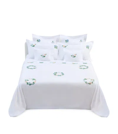 Loretta Caponi Cotton Flowers And Blackberries Super King Duvet Cover In Multi