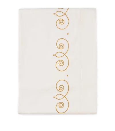 Loretta Caponi Cotton Mobile Super King Flat Sheet In Brown