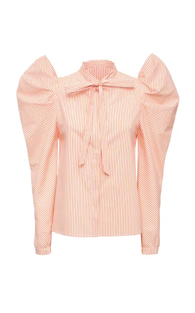 Loretta Caponi Eileen Pinstriped Cotton Top