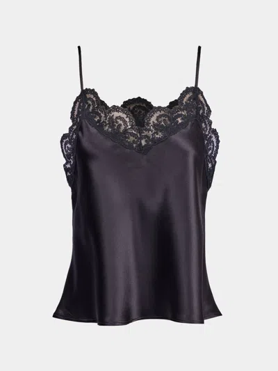 Loretta Caponi Esmeralda Silk And Lace Top Size: M