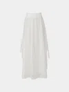 Loretta Caponi Fiocchini Embroidered Cotton Long Skirt Size: M