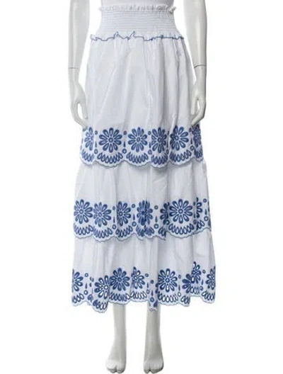 Pre-owned Loretta Caponi Floral Print Long Skirt W/ Tags In Multicolor