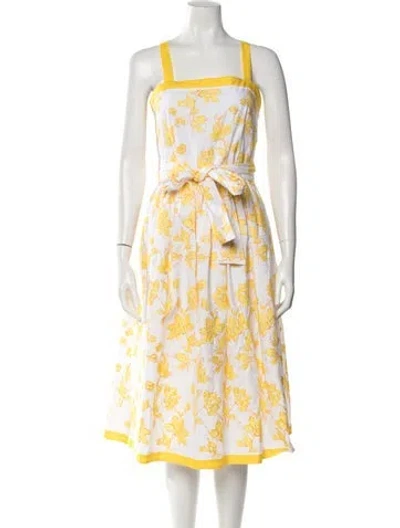 Pre-owned Loretta Caponi Floral Print Midi Length Dress In Multi