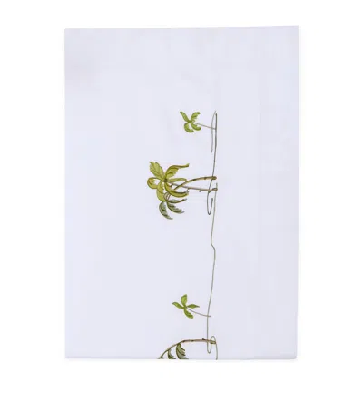 Loretta Caponi Garden Of Eden Super King Flat Sheet In White