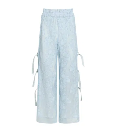 Loretta Caponi Lace-trim Clarissa Trousers In Blue