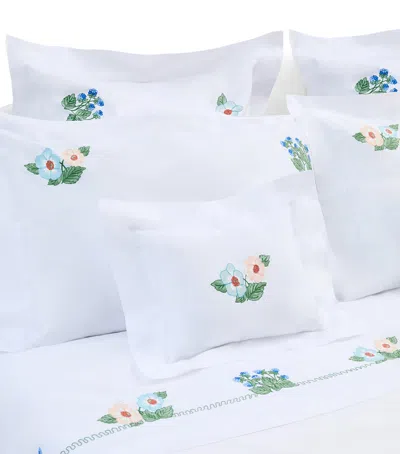 Loretta Caponi Linen Flowers And Blackberries Cushion