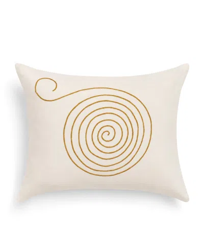 Loretta Caponi Linen Mobile Cushion In White