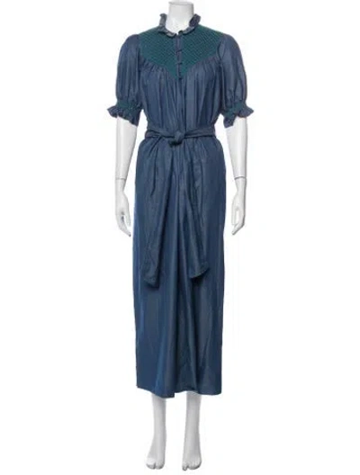 Pre-owned Loretta Caponi Long Dress In Blue