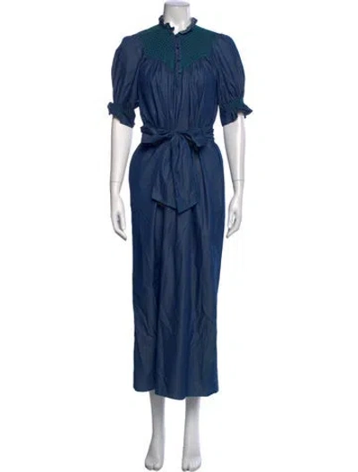 Pre-owned Loretta Caponi Long Dress In Blue