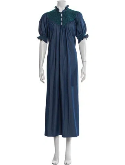 Pre-owned Loretta Caponi Long Dress In Blue