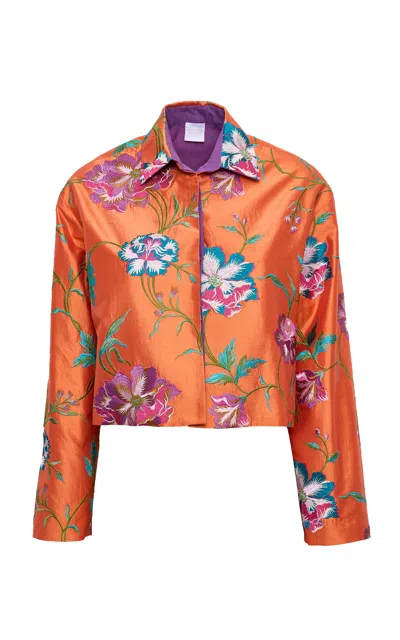 Loretta Caponi Odette Floral Silk Top