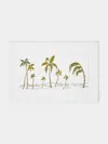 Loretta Caponi Palm Tree Hand-embroidered Cotton Bath Mat In Green