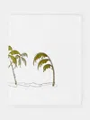 Loretta Caponi Palm Tree Hand-embroidered Cotton Bath Towel  Abask Luxury Gift