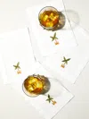 Loretta Caponi Palm Tree Hand-embroidered Linen Cocktail Napkins (set Of 6) In Multi