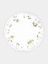 Loretta Caponi Palm Tree Hand-embroidered Linen Round Tablecloth (118in/3m) In White
