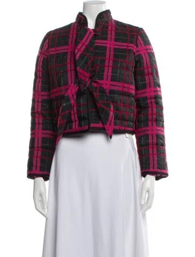 Pre-owned Loretta Caponi Plaid Print Evening Jacket In Multi