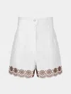 Loretta Caponi Rocchetta Embroidered Cotton Shorts Size: S