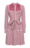 Loretta Caponi Rosalind Pinstripe Wrap Dress