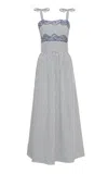 Loretta Caponi Sabina Pinstripe Cotton Dress