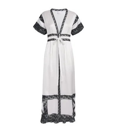 Loretta Caponi Silk Camogli Robe In White