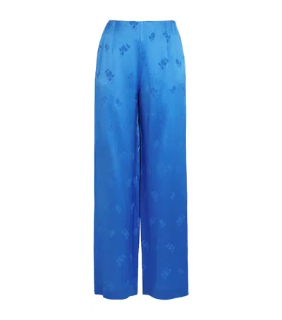 Loretta Caponi Silk Capalbio Pyjama Trousers In Blue