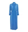 Loretta Caponi Silk Georgette Cassandra Robe In Blue